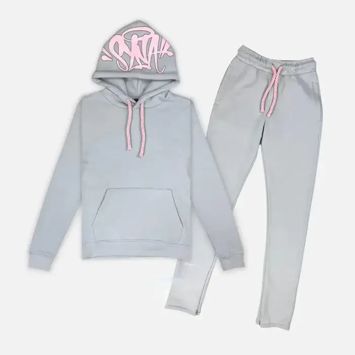 Conjunto Synaworld Logo Cinza Rosa